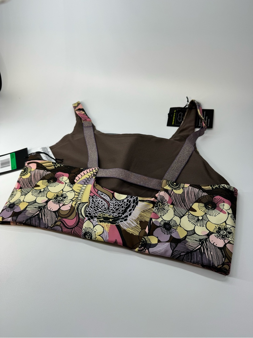 Nike Womens Multicolor Iron Stone Floral-Print Dri-FIT Padded Sports Bra Size XL - Picture 5 of 11